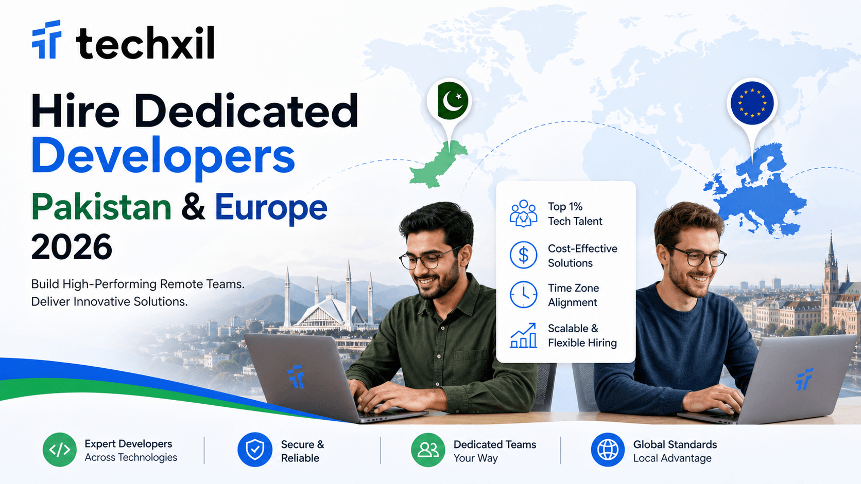 European team hiring a dedicated development team in Pakistan — Techxil