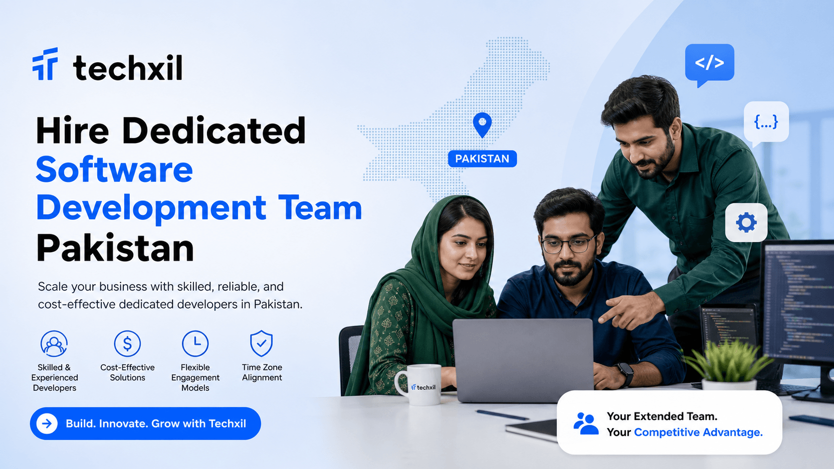 Hiring and structuring a dedicated software development team in Pakistan — Techxil